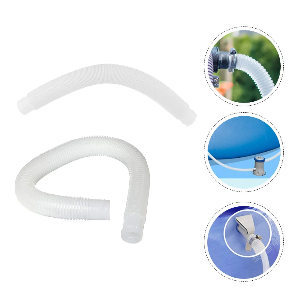 

2 Pcs Bath Tub Filter Pool Replacement Tube Outdoor Swimming Accessories Pump Hoses White Polyethylene Plastic Indoor