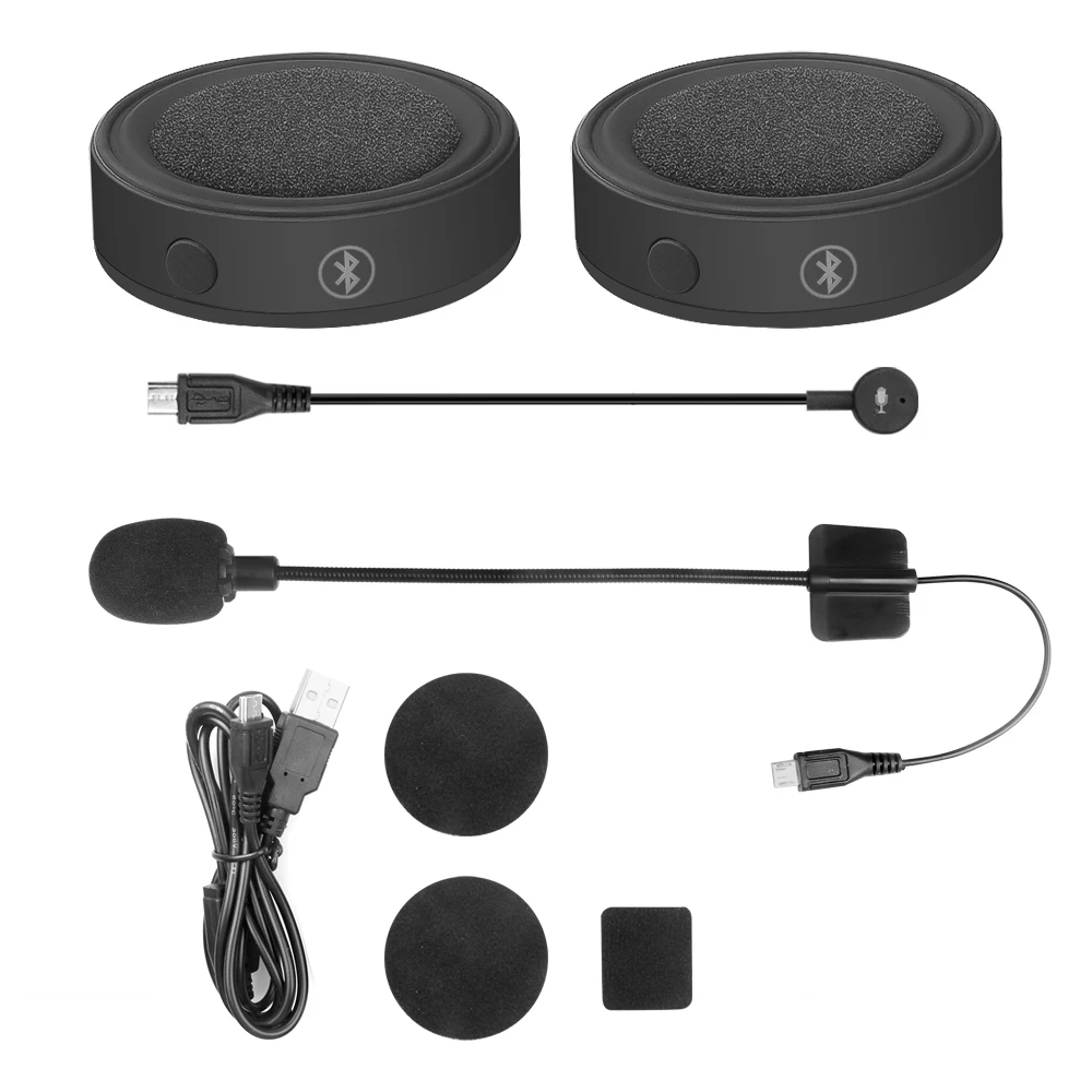 

Беспроводная Bluetooth 5.0 Гарнитура Для Мотоциклетного Шлема — Стереонаушники Для Связи Без Помощи Рук, MP3-динамик