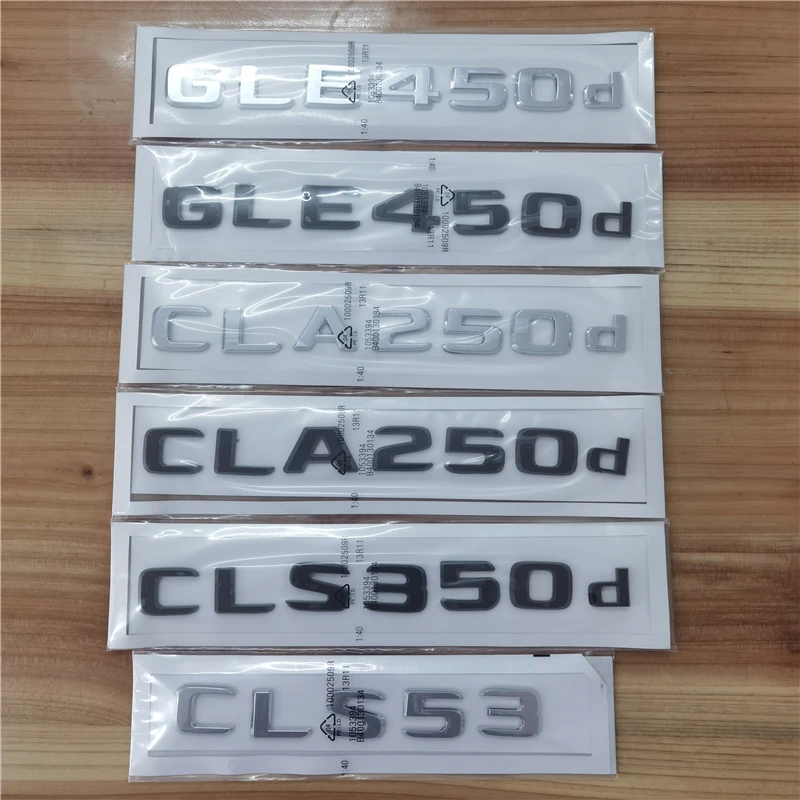 

2 шт. хорошего качества, новый автомобильный Стайлинг GLE450d CLS53 3D ABS, хромированный глянцевый черный задний багажник, буквенный значок, аксессуары
