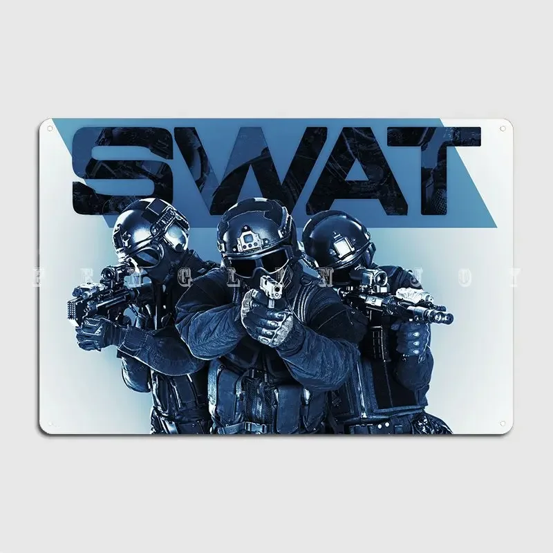 Студийная фотография спецназа полиция металлический плакат на стену пещера паб