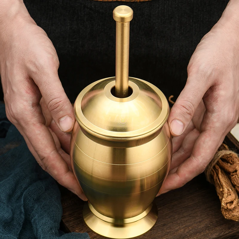 

Manual Copper Mill Grinder Spice Grinder Mortar Pestle Garlic Mill Gravity Pill Crusher Vijzel En Stamper Accessories OC50YM