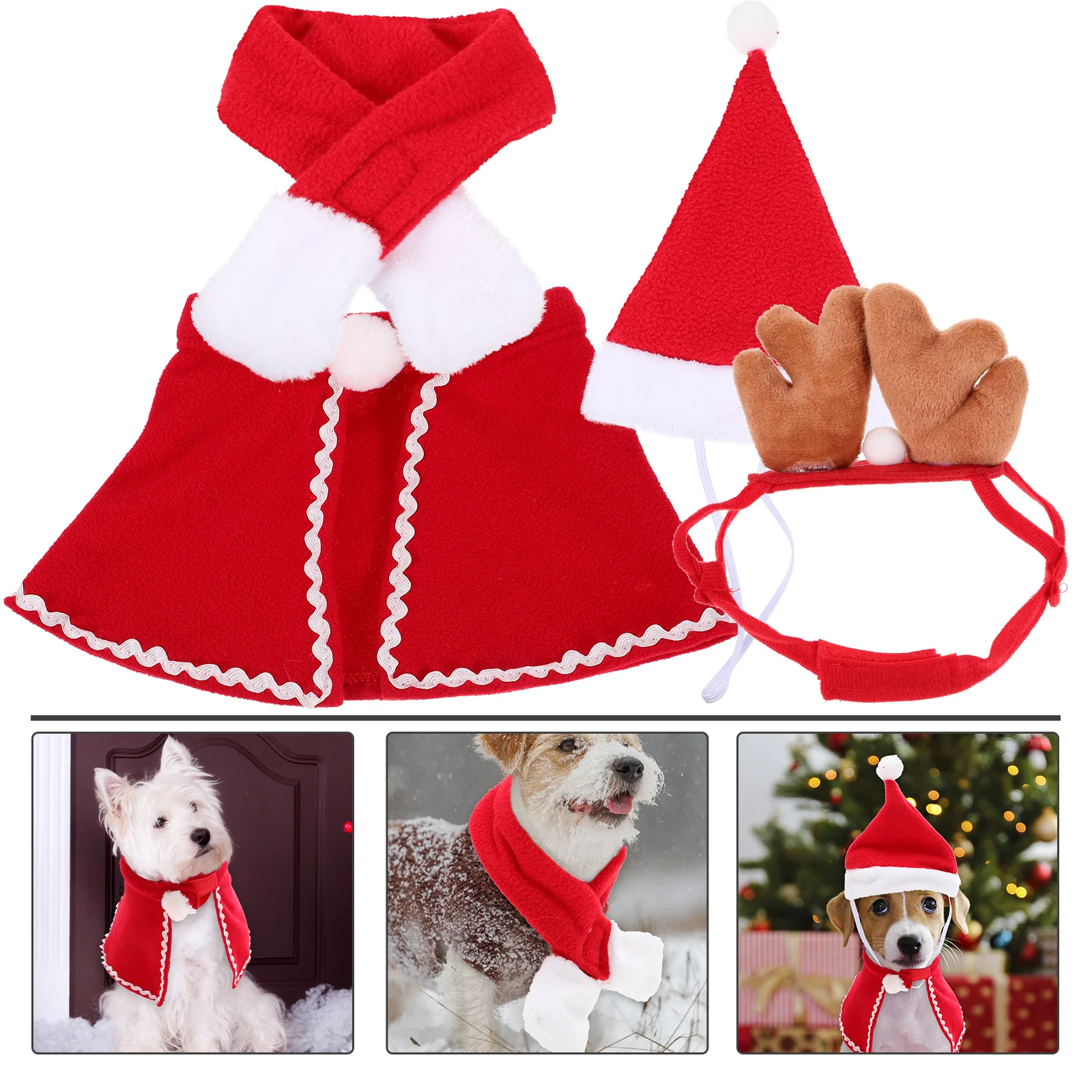 

Многоразовая накидка для кошек, праздничная одежда, рождественское пальто, шарф, аксессуары, шапка для рождественского костюма