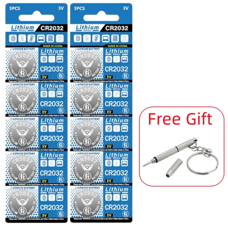 10PCS CR2032 CR 2032 Button Battery 3V Lithium For Watch Toy Calculator Car Remote Control Coin Cell