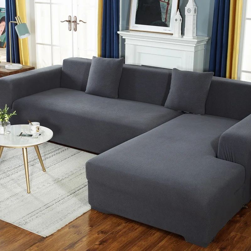 

1/2/3/4 Seater Solid Color Corn Velvet Thickened Elastic Sofa Cover All-inclusive Four Seasons Couch Cover For Living Room