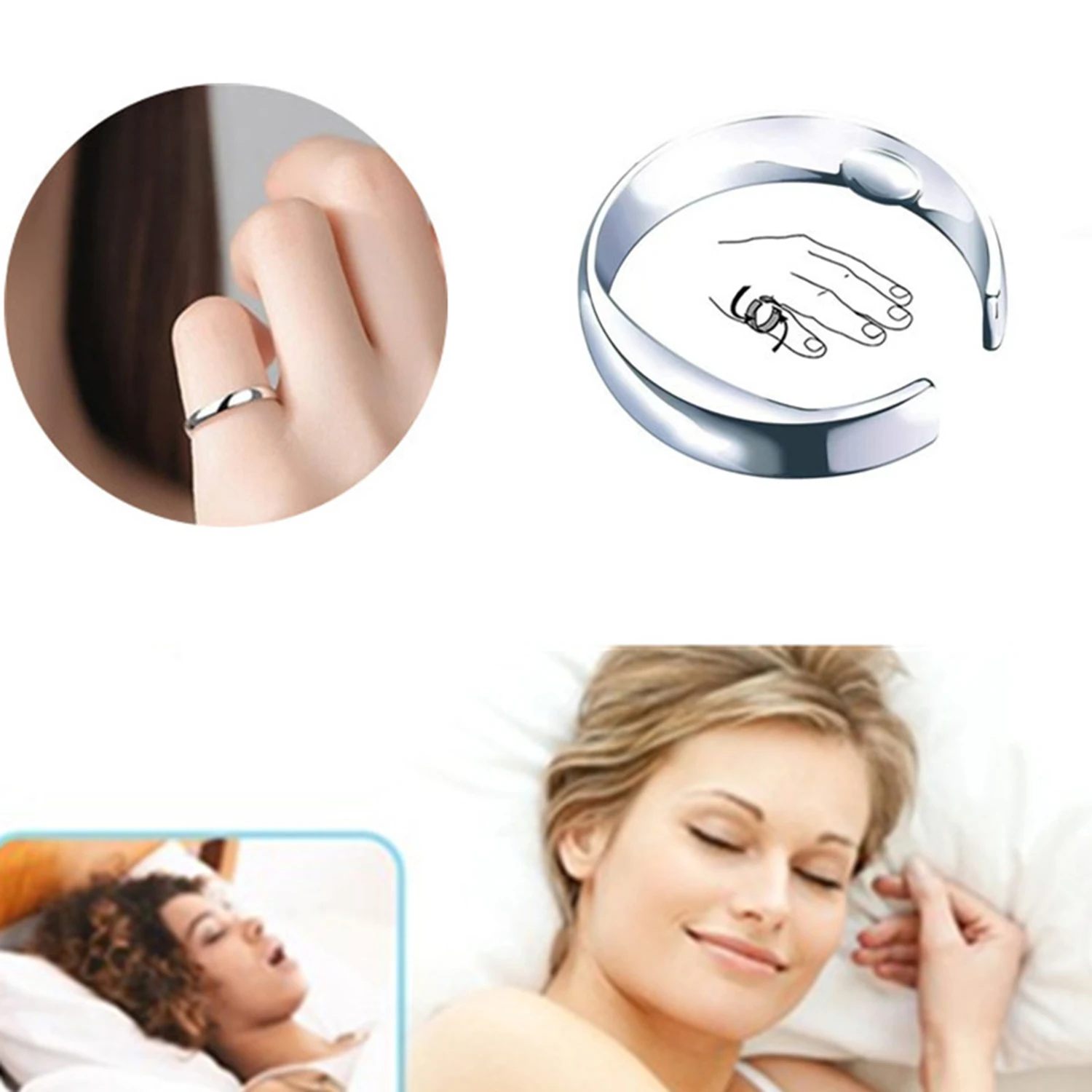 

1 PC Anti Snore Ring Acupressure Treatment Against Snoring Device Snore Stopper Finger Ring Sleeping Aid Sleep Help