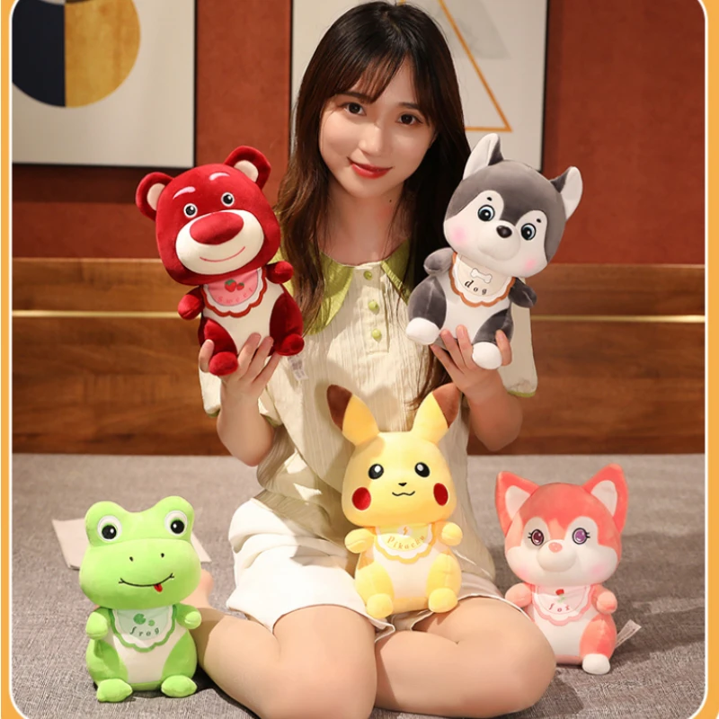

20cmNew Kawaii Disney Strawberry Bear/Lina Bell Mini Plush Doll Cute Soft Cartoon Husky/Frog Doll Wedding/Kid Birthday Girl Gift