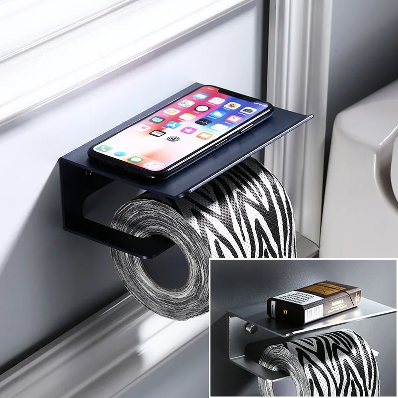 

Toilet Paper Holder Mobile Phone Holder Sanitary Paper Roll Holder Paper Tissue Holder Bathroom Multi-function Shelves