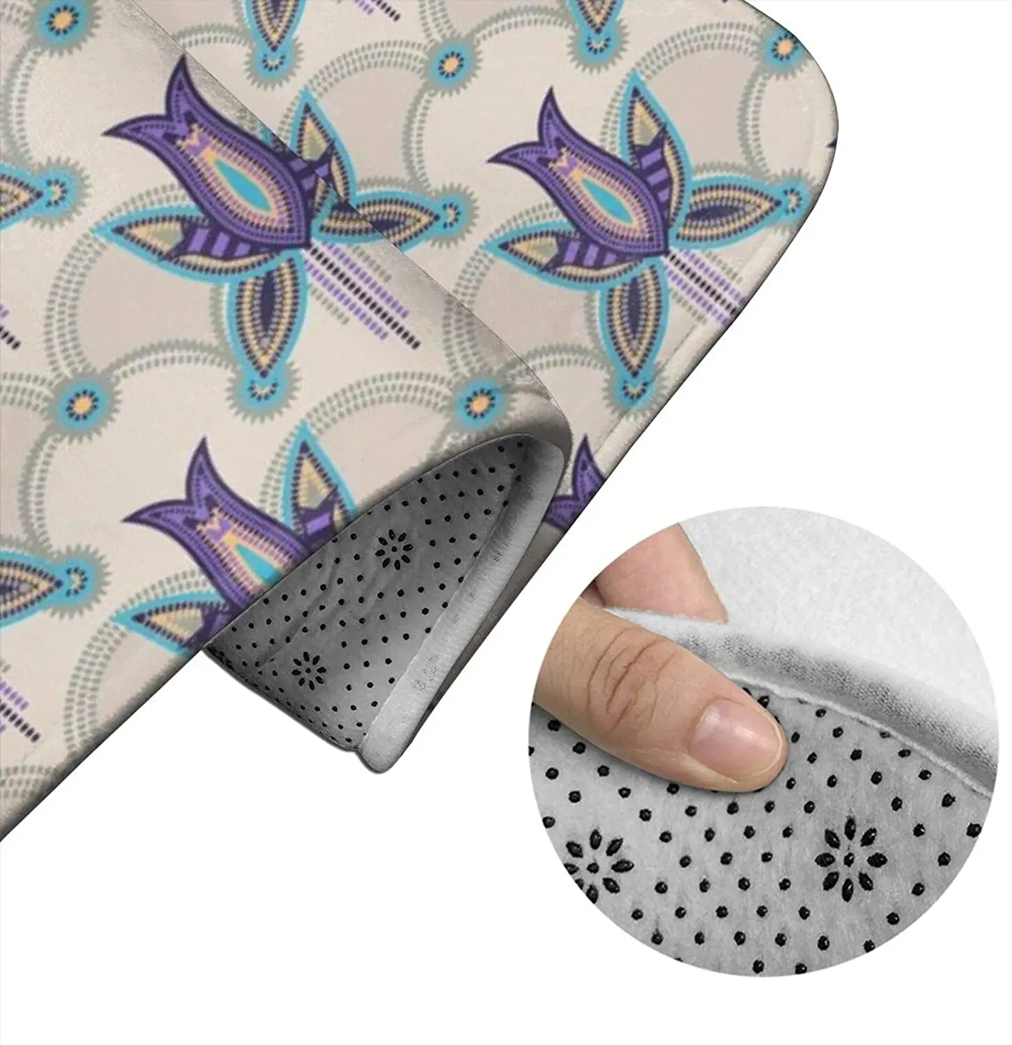 

Dakota Deco Pattern Bathroom Mat Sets 3 Piece Set Rugs Memory Foam Mat Set Toilet Seat Cover Bath Mat Lid cover