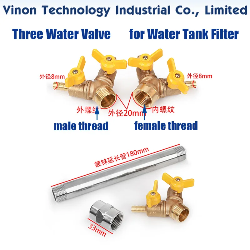 

EDM Three Water Valve and Connection Pipe Set (Male Thread type or Female Thread type) for Medium Speed Wire Cutting Machines
