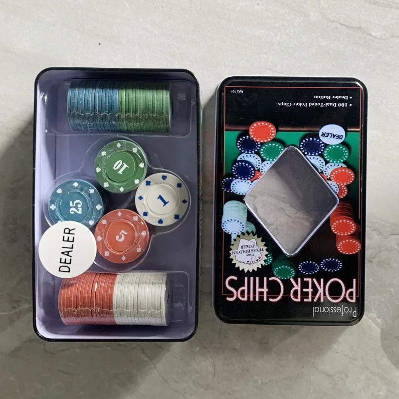 

Texas Poker Chips With Box Professional Card Games Counting Casino Playing Cards Gambling Game