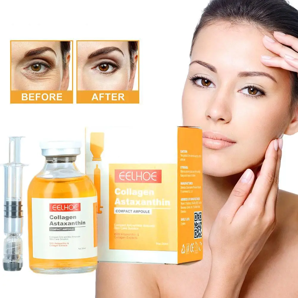 

1Pcs 30ml Collagen Astaxanthin Lifting Ampoule Anti Fade Wrinkle Fine Blood Promote Circulation Lines Essence G1R0