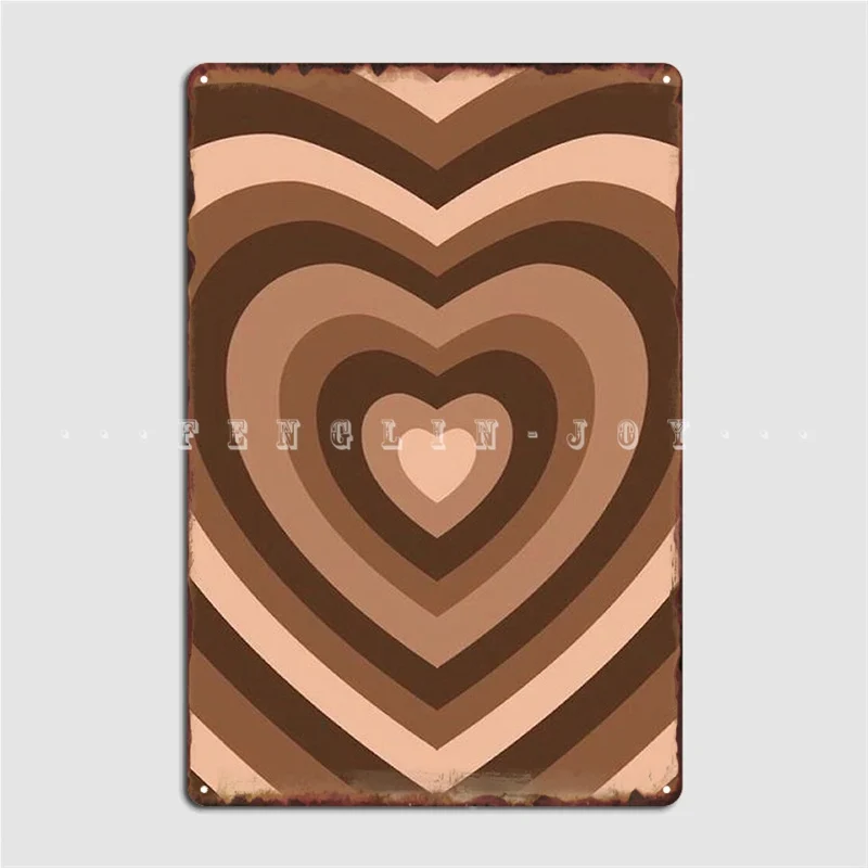 

Y2k Heart Brown Metal Sign Club Cave Pub Designing Plaques Tin Sign Poster