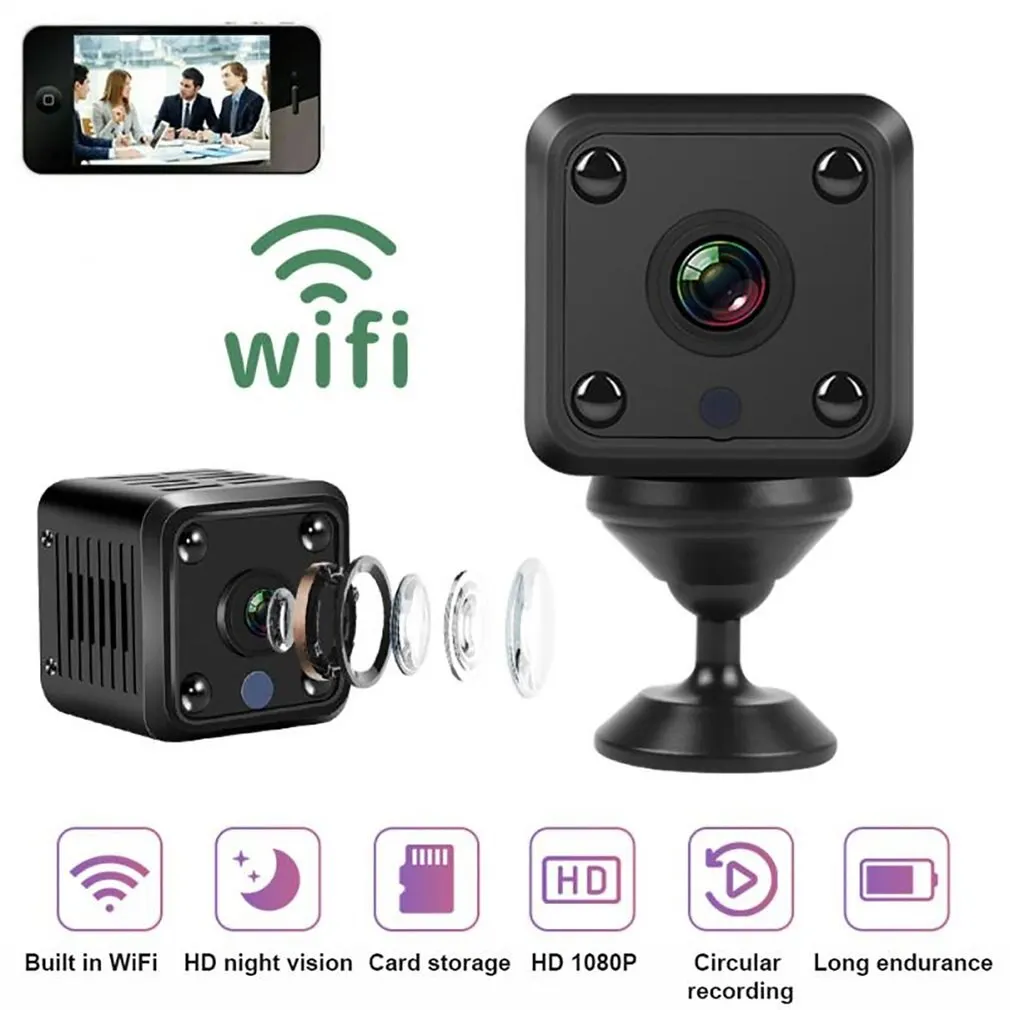 

Мини-IP-камера X6 HD 1080P Беспроводная с ночным видением и поддержкой Wi-Fi
