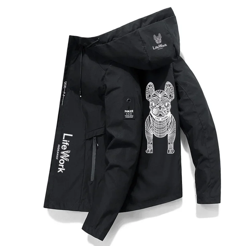 

Новинка от LIFEWORK, Мужское пальто на молнии, весенне-осенняя куртка для отдыха и работы с шляпой, модная уличная куртка для кемпинга и рыбалки, верхняя одежда