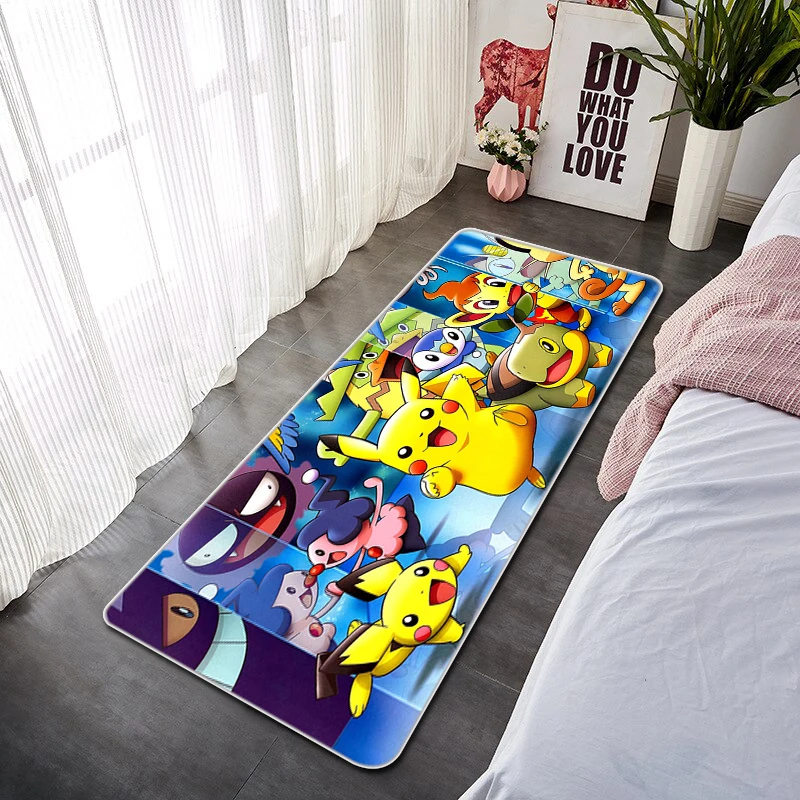 

Bedrooom Carpet Pokemon House Entrance Mat Washable Kitchen Mat Decoration Long Corridor Door Living Room Rugs Doormats Welcome