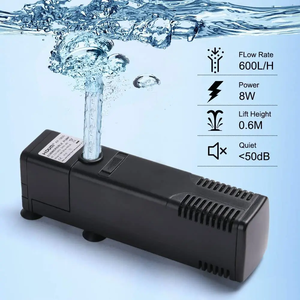 8 Вт фильтр насоса для аквариума насос внутренний подача кислорода 600 л/ч