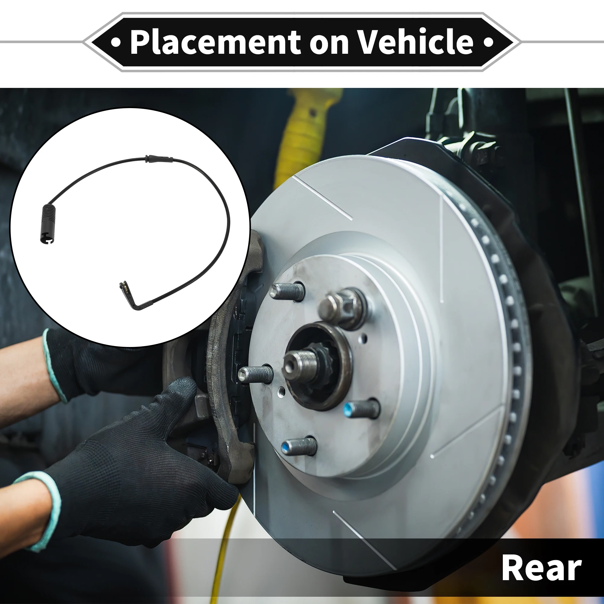 głosem UXCELL 1 szt. czujnik klocków hamulcowych samochodu tylny zużycia automatyczne linie hamulcowe do BMW serii 5 E39 2000-2003 nr. 34351163066