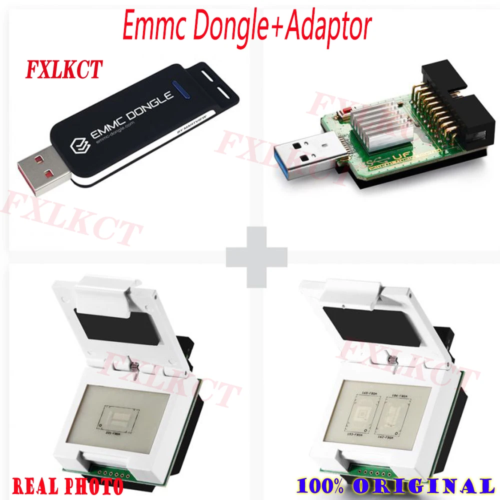 

EMMC Dongle Come With BGA221/BGA254 EMMC/EMCP Socket + 2 In 1 EMMC/EMCP Socket + USB3.0 SuperSpeed USD/EMMC Reader UFI Box