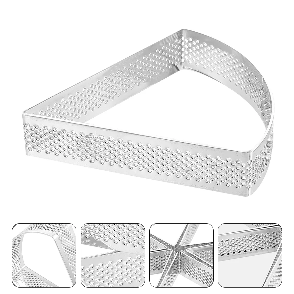

Ring Tart Baking Mousse Mould Cake Rings Pie Steel Triangle Fruit Mold Stainless Holes Kitchen Cases Quiche Metal Muffin