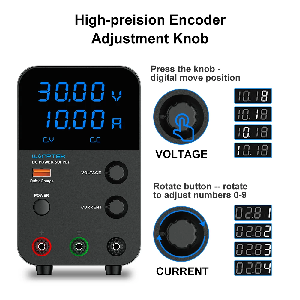 Лабораторный источник питания постоянного тока Wanptek регулируемый 30 В 60 в 120