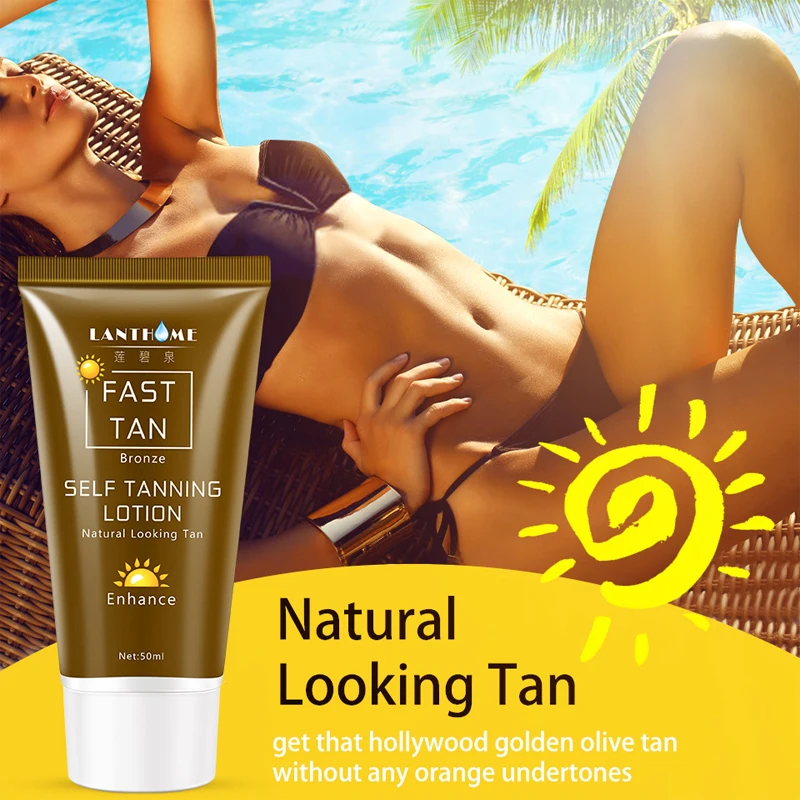 

2pcs 50ml Sunless Self Tanning Lotion Bronze Quickly Coloring Skin Tanning Lotion Free of Sun Face Body Natural Tan Cream