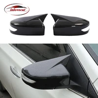 for nissan maxima 2016 2017 2018 2019 chrome carbon black red car side rearview mirror cover trim sticker auto accessories 2pcs