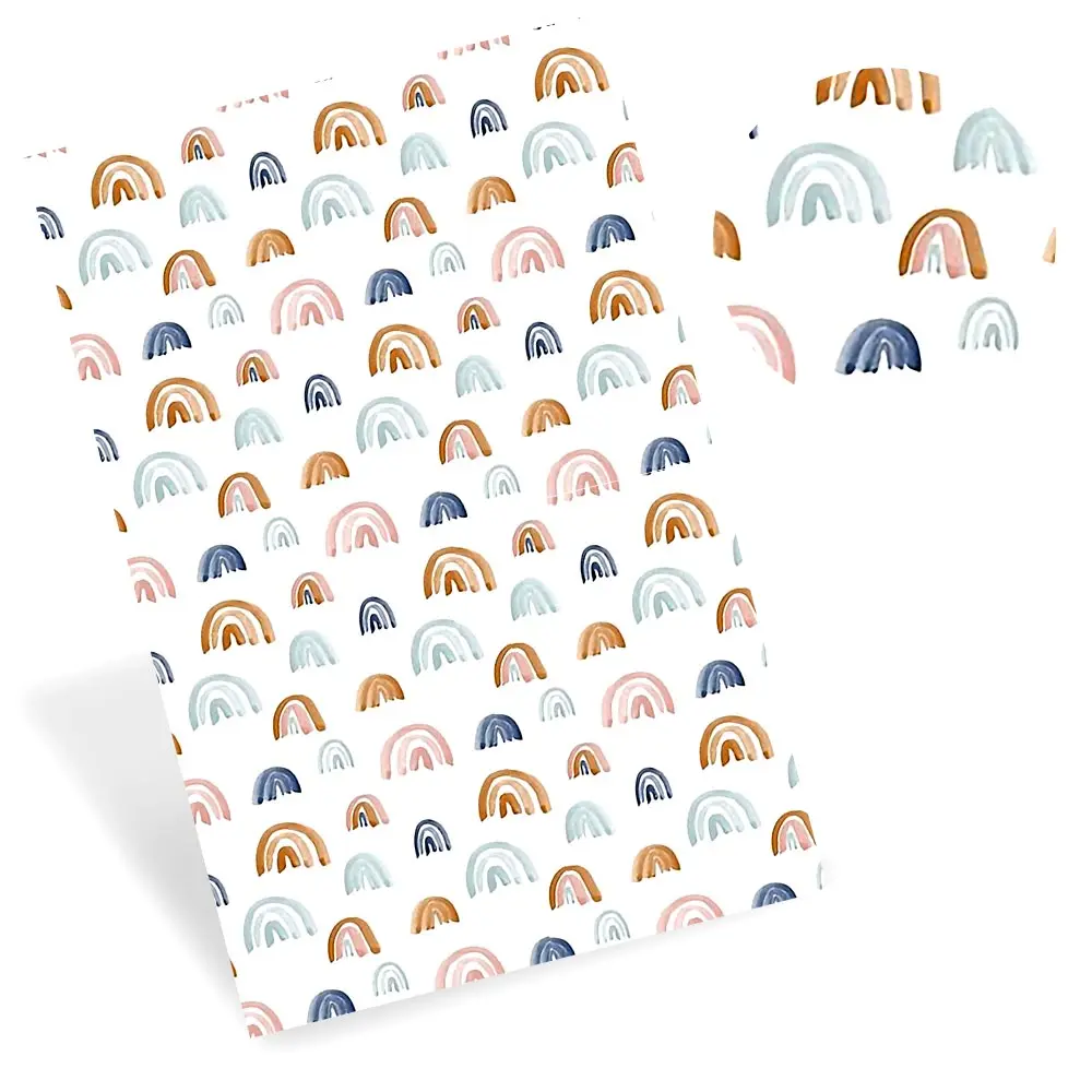 

IBOWS Faux Synthetic Leather Sheet Cute Cartoon Rainbow Pattern Printed Leather Fabric For DIY bag craft handmade 22*30cm/pc