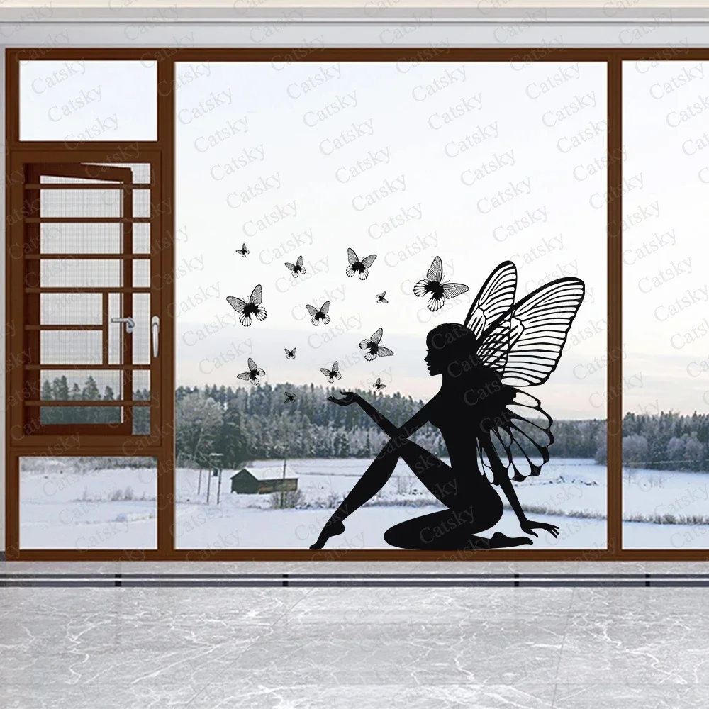 Девушка-бабочка Наклейки на окна наклейки стену фрески крышу украшение дома
