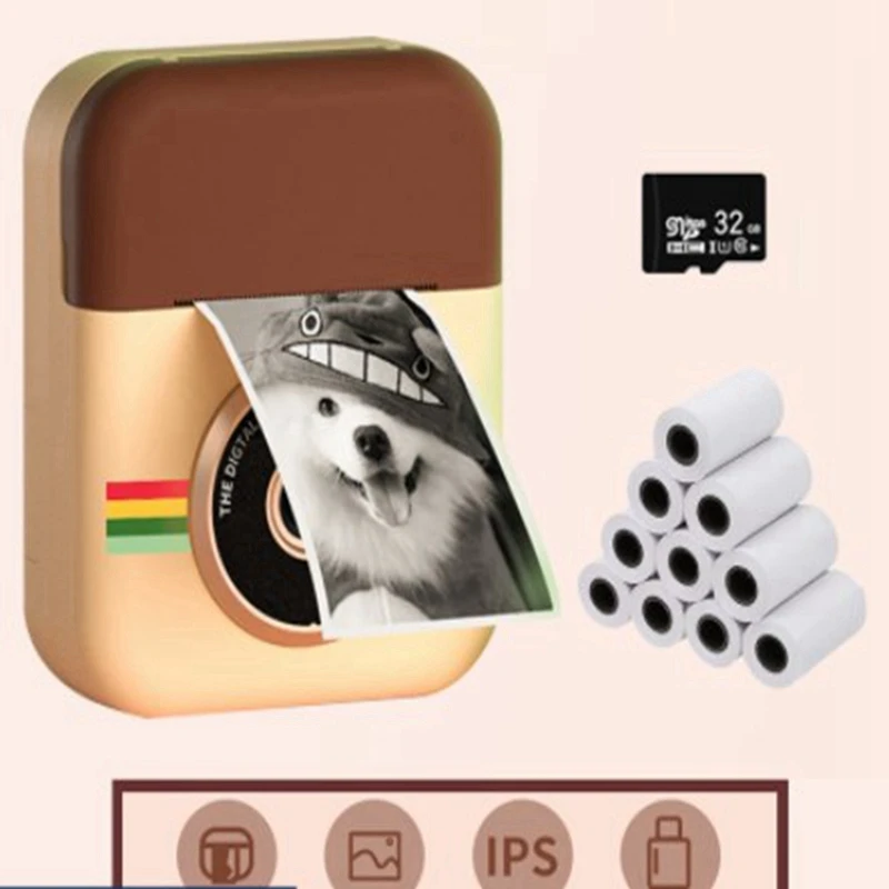 

Kids Instant Printing Camera Mini Digital Camera With HD Video Recording Dual Lens Thermal Photo Paper Birthday Gift Boys Girls