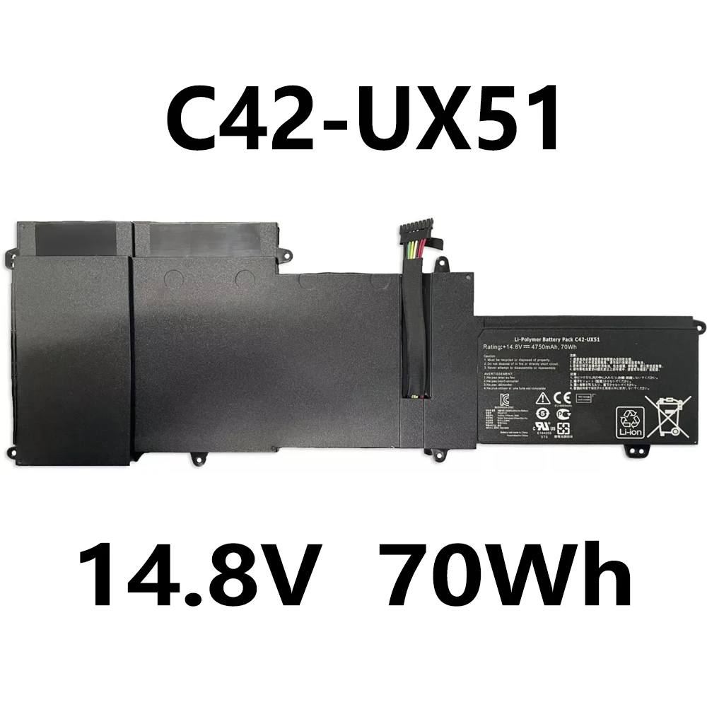 Фото C42-UX51 14,8 В 70 Втч аккумулятор для ноутбука ASUS ZenBook UX51 UX51V UX51VZ U500VZ серии №1