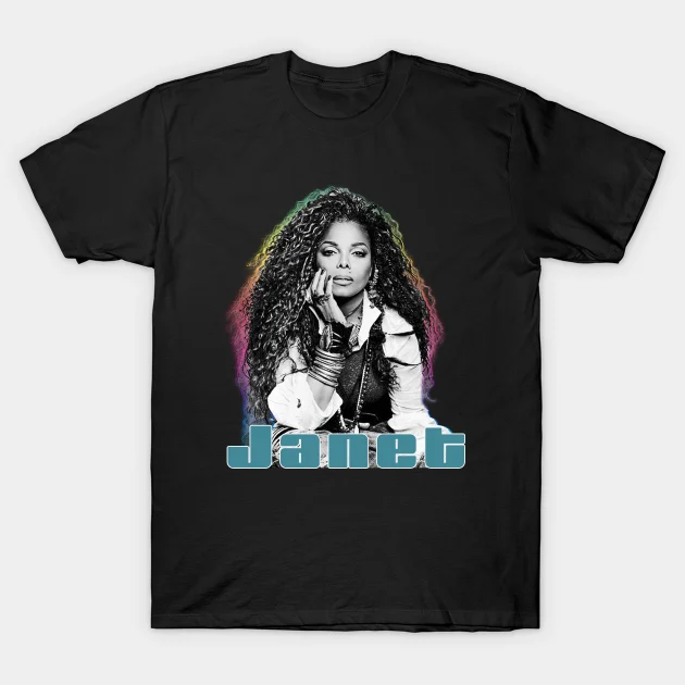 

2021 Men/Women's Summer Black Street Fashion Hip Hop Janet Jackson T-shirt Cotton Tees Short Sleeve Tops