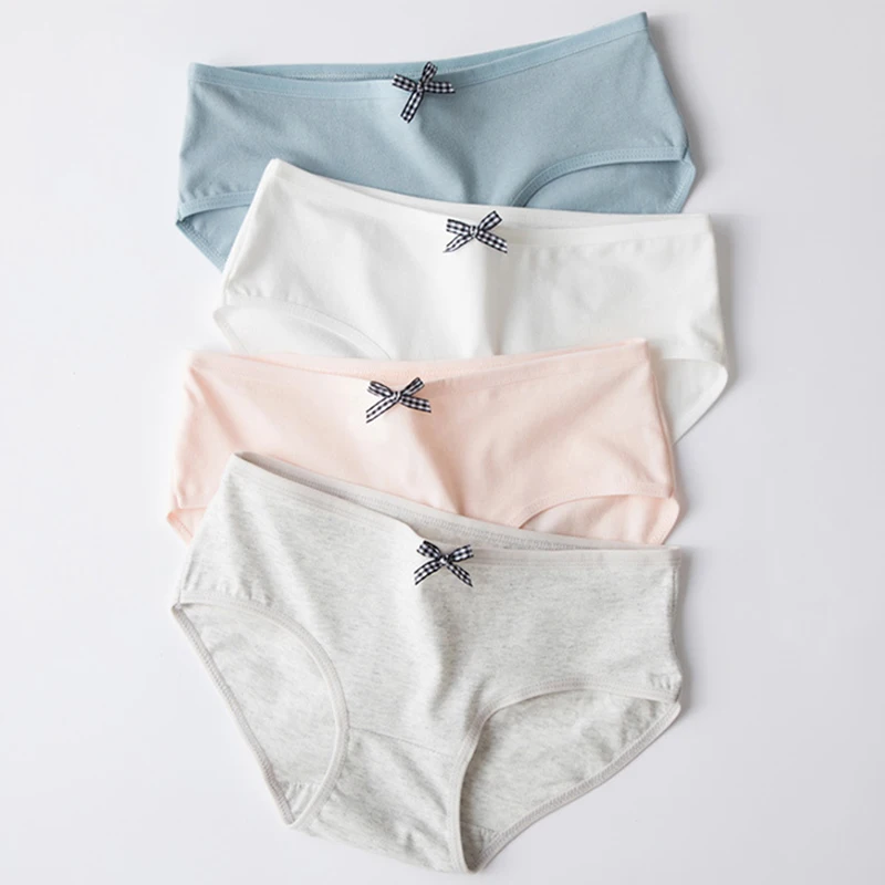

3pcs / Set M-XXL Cotton Panties Women's Underwear Plus Size Fashion Bow Briefs Waist Seamless Underpants Female Lingerie