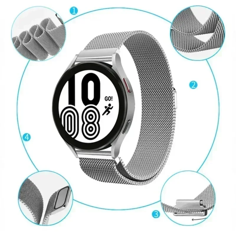 Фото Ремешок-петля для Amazfit Balance 2 XT, 20 мм, 22 мм, магнитный металлический браслет из нержавеющей стали для Amazfit Balance 2 XT, аксессуары №2