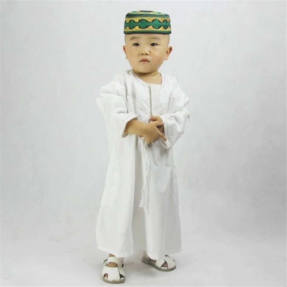 Kids Muslim Clothing Islamic Boys Abaya Dubai Kaftan Jubba Thobe Eid Mubarak Prayer Saudi Arabia Blouse Toddler Robes Dress Robe