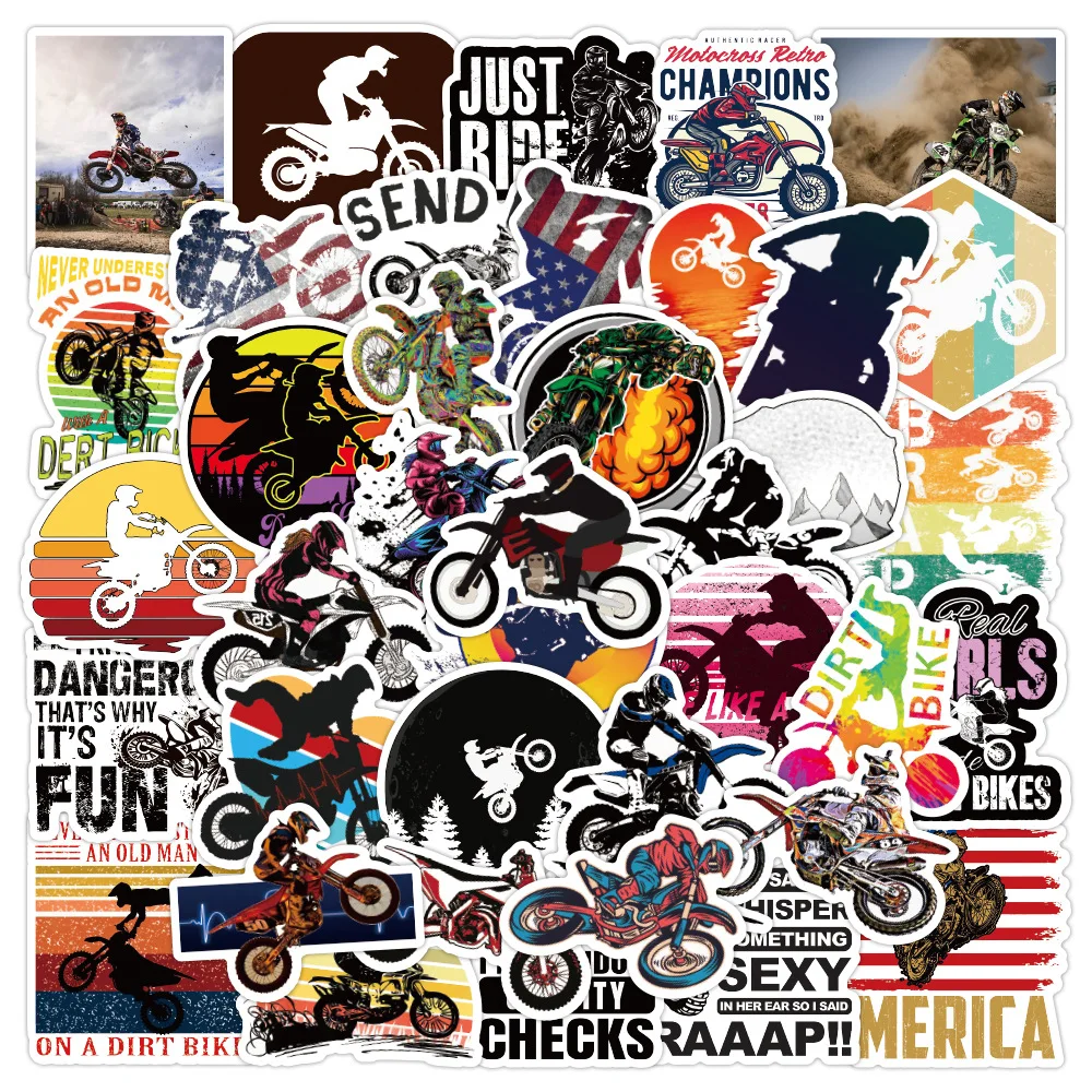 50 Pcs Car Motorcycle Stickers Moto Helmet Cross Fox Racing 