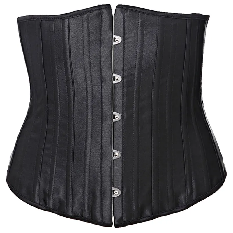 26 Steel Boned Corset Women Underbust Bustier Satin Gothic Gorset Plus Size Corselet Daily Outfit Korse Brocade Korsett Cincher