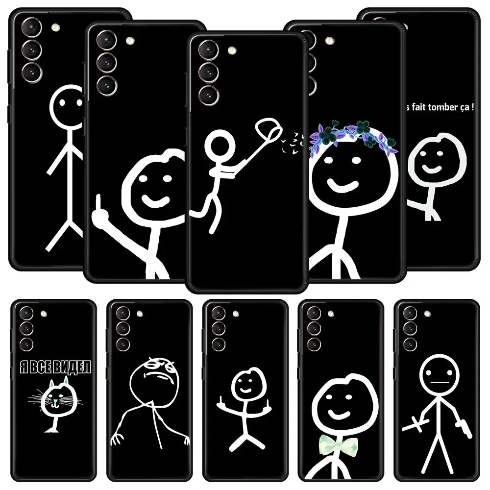 

funny Cute Cartoon Matchman Phone Case For Samsung Galaxy S23 Ultra S22 S21 S20 FE 5G S10 S10E S9 S8 Plus Note 20 Soft Cover