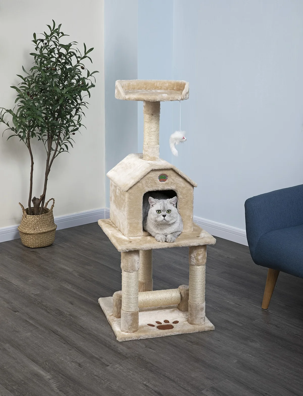 

Pet Club дерево для кошек-бежевый-45 дюймов. Аксессуары для домашних животных