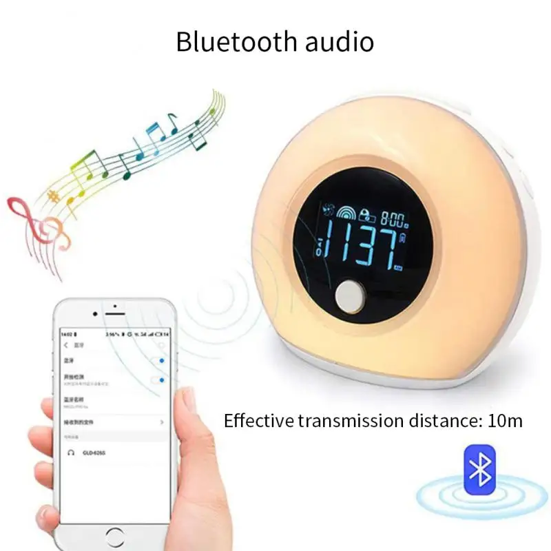 

Bluetooth музыкальный светильник, студенческий будильник, вибрирующий светильник для пробуждения, креативный подарок, светильник, цветная атмо...