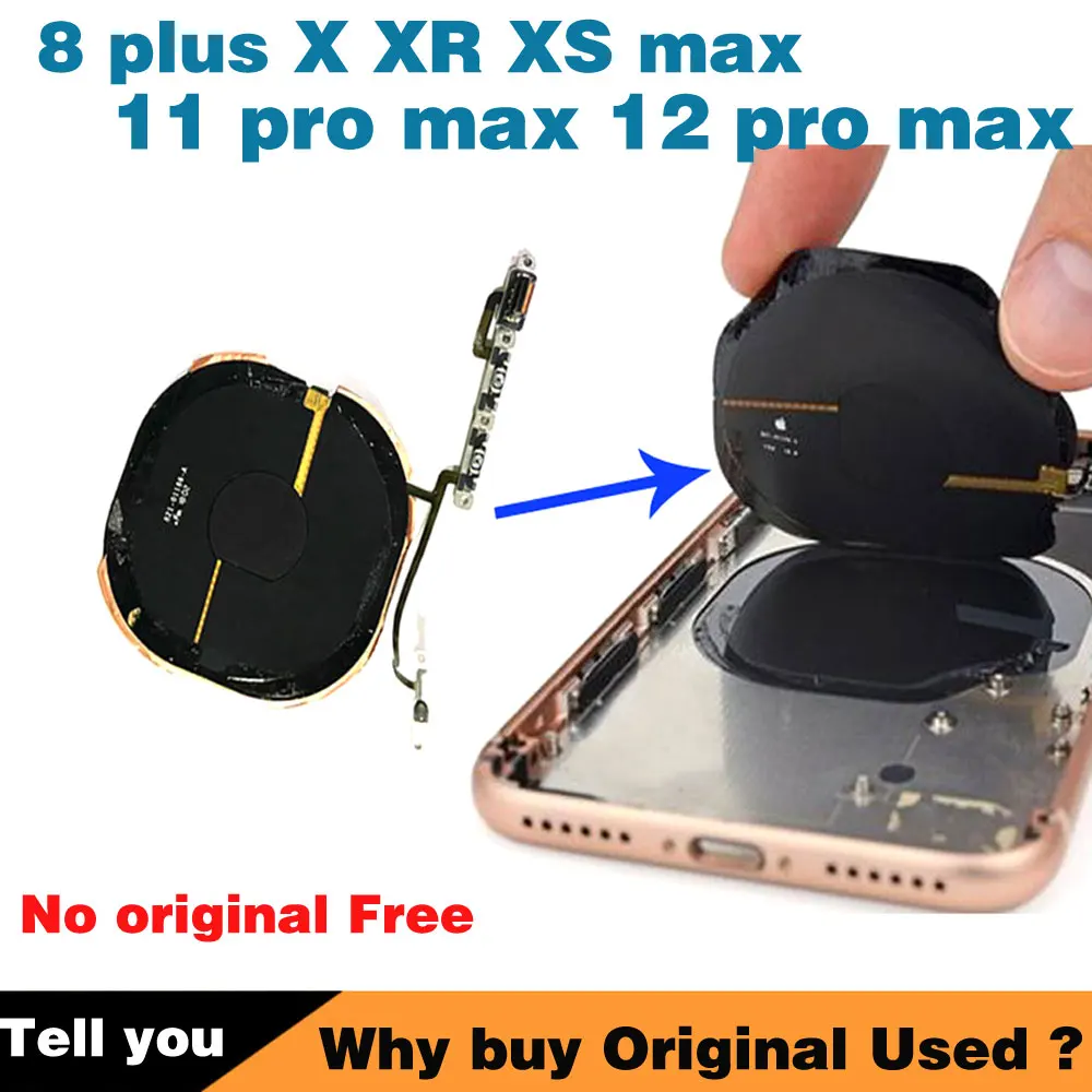 

Официальный Оригинальный для iphone 8 8 Plus X Xs Max XR 11 12 mini pro max NFC Беспроводная зарядная Катушка-наклейка с гибким кабелем громкости