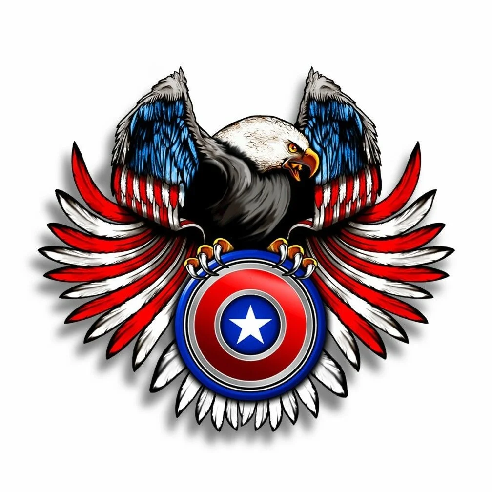 

Для американского Орла, развальцовка, флаг США, патриотическая наклейка, графика Кубка