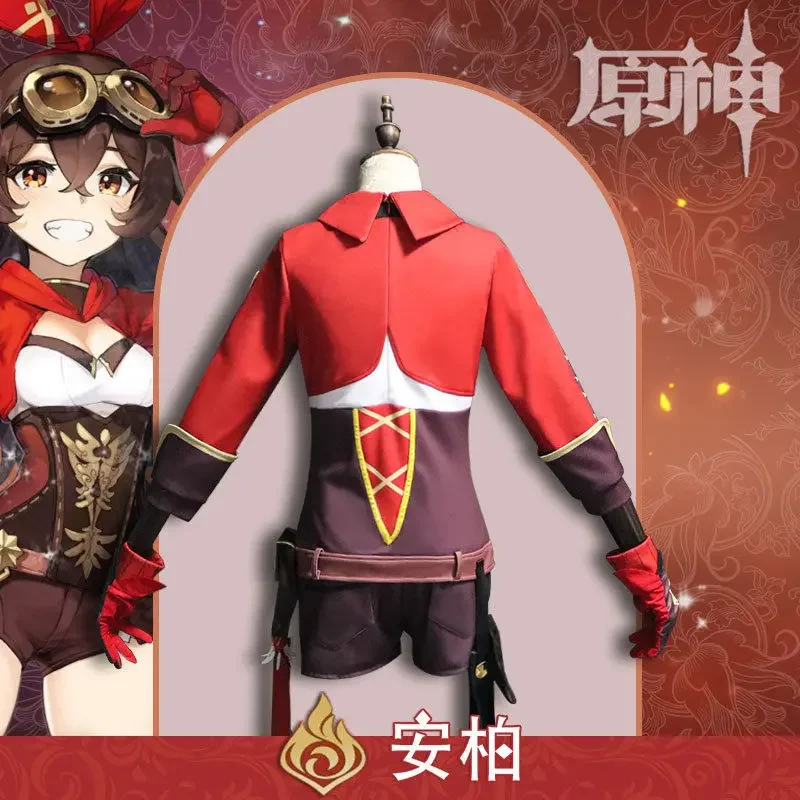 Аниме игра Genshin Impact Amber косплей женский костюм