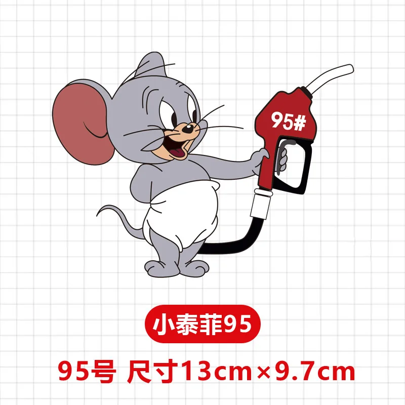 

Автомобильные наклейки «Том и Джерри» для крышки топливного бака, мультяшные наклейки для 92 95, индикация зарядки, водонепроницаемые наклейки на крышку топливного бака