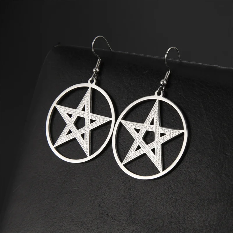 Новые модные подвески ручной работы в виде звезды и пентаграммы Висячие Серьги