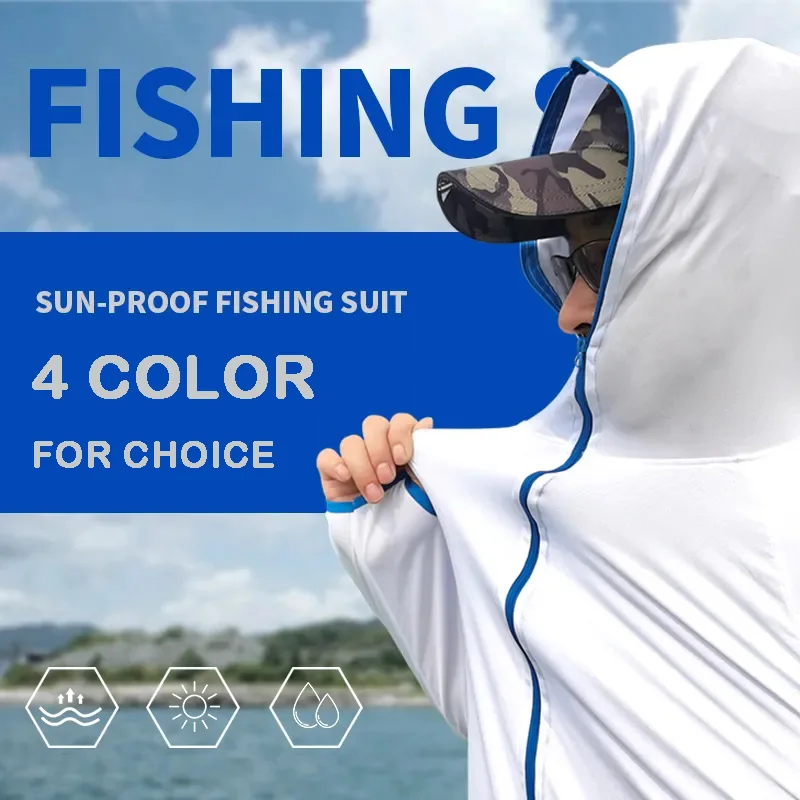Fishing clothing sunscreen men's long-sleeved anti-mosquito breathable quick-drying ultra-thin ice silk clothes