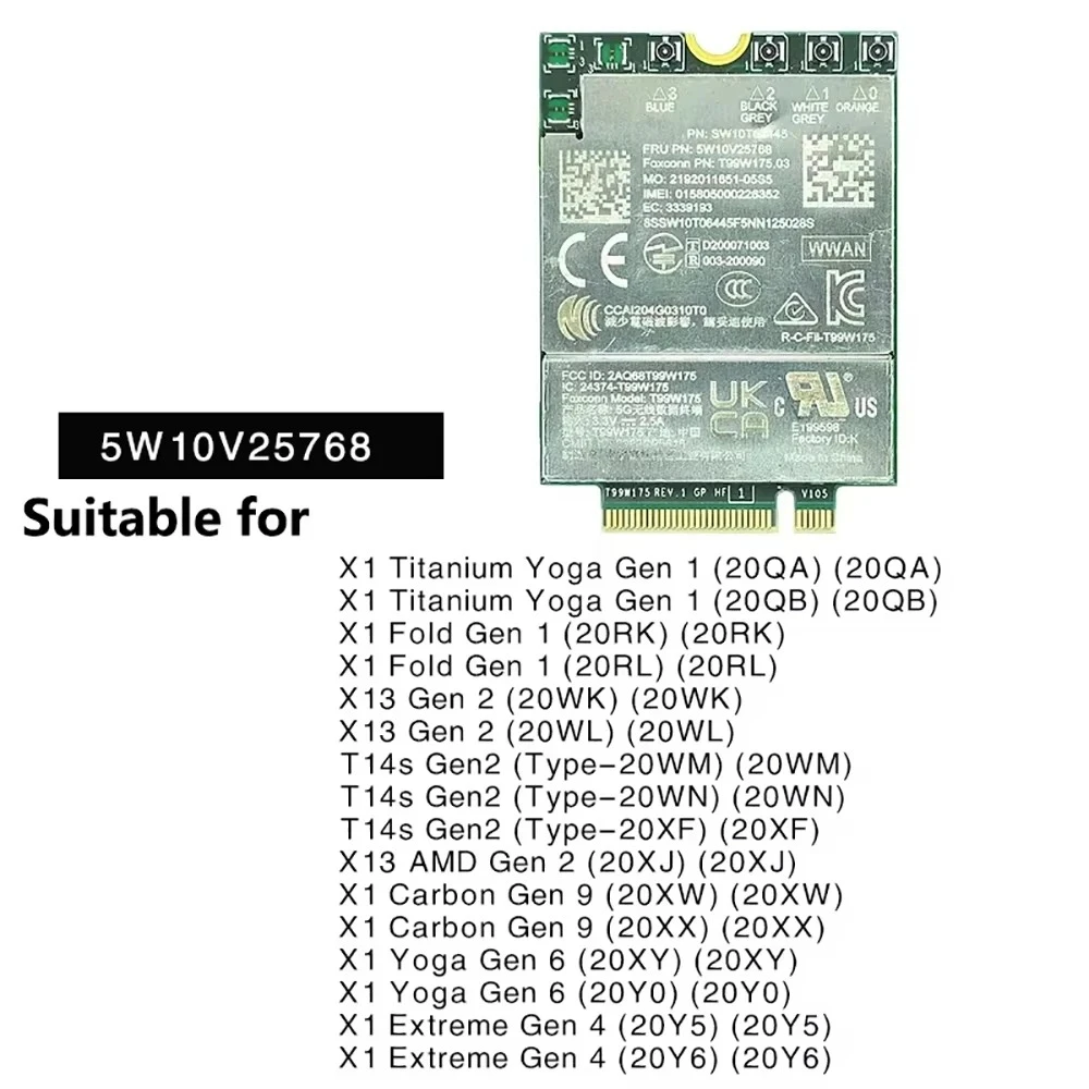 Фото Оригинальный модуль SDX55 T99W175 5G M.2, 5G NR Sub-6G/mmWave для AT&T, Sprint, Vodafone, Telefonica, Telstra, DOCOMO, KDDI и X1 Carbon 9-го поколения №4
