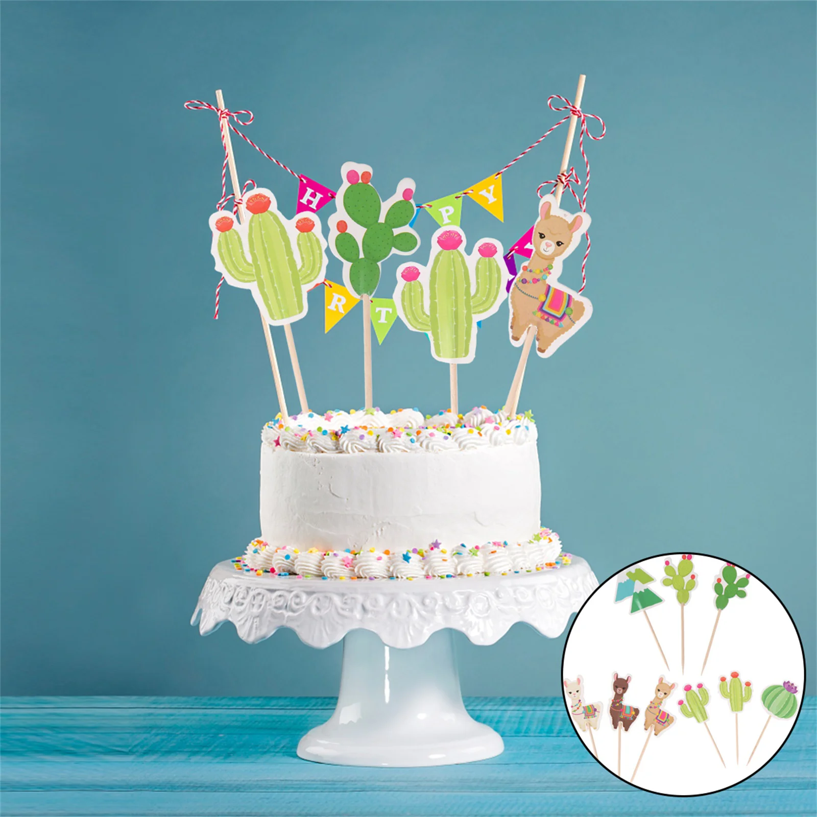 

Llama Cupcake Topper Decordecorations Christmas Picks Alpaca Mexican Paper Baking Ornament Fiesta Birthday Decoration Fruit