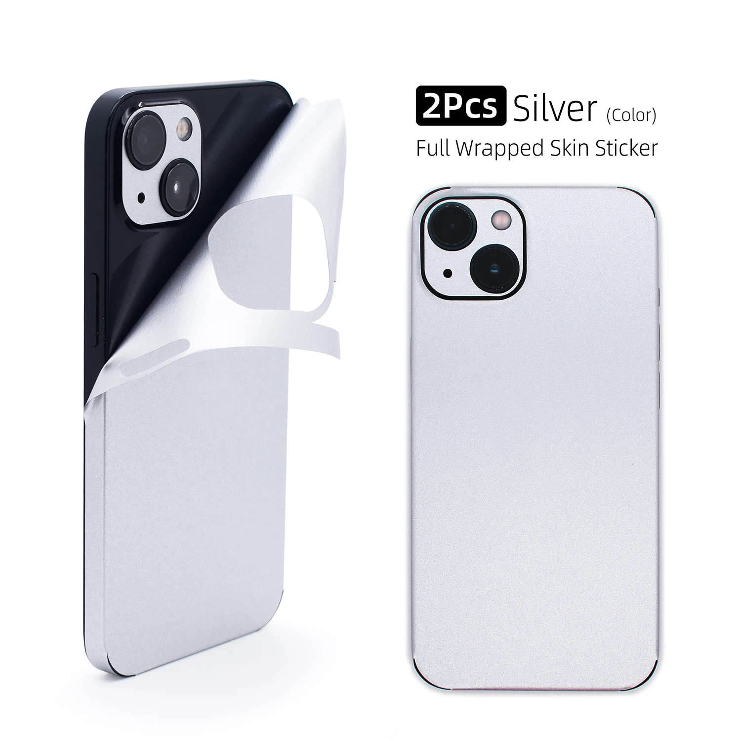 

2Pcs Silver Color Full Wrapped Antioxidant Cover Skin Sticker for iPhone 6 6s 7 8 Plus X Xs XR 11 12 13 Pro Max Mini SE2