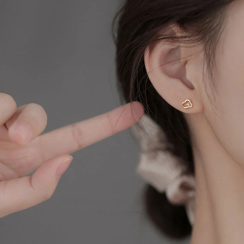 Женские серьги-гвоздики из стерлингового серебра 925 пробы с облаками дизайн 2023