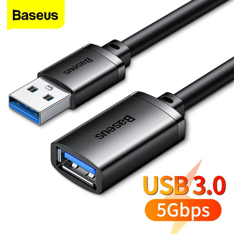 

Baseus USB Extension Cable USB 3.0 Extender Cable Type A Male to Female Cord for Smart TV XBox One SSD PC 5Gbps Fast Speed Cable